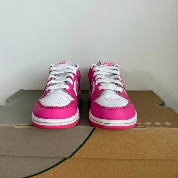 Nike Dunk Low Pink/White Toddler Sneakers - SZ 11 C - Picture 8 of 11